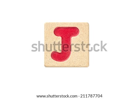 Wooden alphabet blocks,alphabet letter J