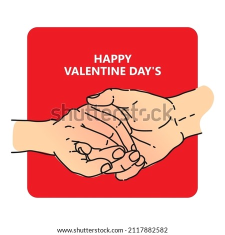 Illustration Vector Graphic of Hand Couple for Valentines Day