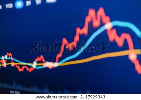 Abstract finance curve blue background Investment, marketing concept.Blurred background. Royalty-Free Stock Photo #2117929343