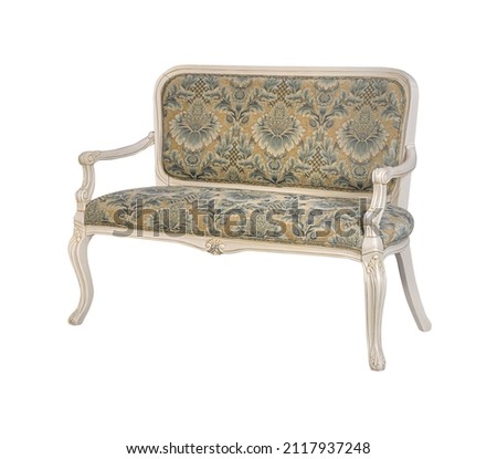 Classic vintage couch upholstered furniture Royalty-Free Stock Photo #2117937248