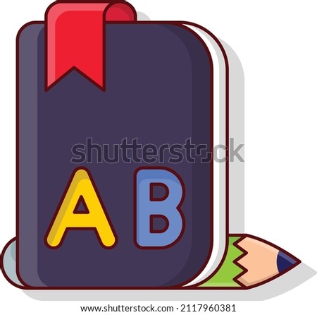 AB book Vector illustration isolated on a transparent background. vector line flat icons for concept or web graphics.