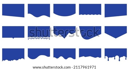 Curve Lines, Drops, Wave Collection of Abstract Design Element for Top, Bottom Page Web Site. Template of Modern Dividers Shapes for Website Pictogram Set. Isolated Vector Illustration. Royalty-Free Stock Photo #2117961971