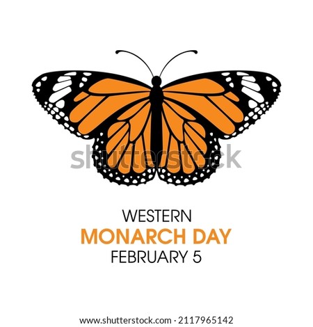Western Monarch Day vector. Monarch butterfly icon vector isolated on a white background. February 5, important day