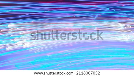 Neon threads of light in a horizontal arrangement