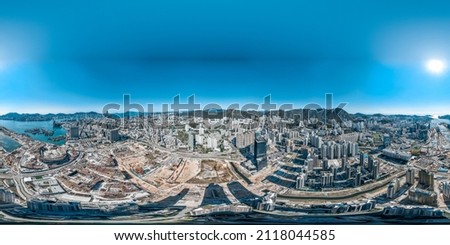 360 Panorama photo of Hong Kong city 	