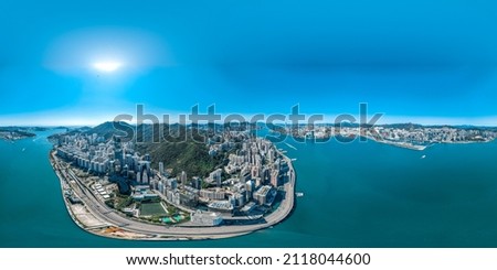 360 Panorama photo of Hong Kong city 	