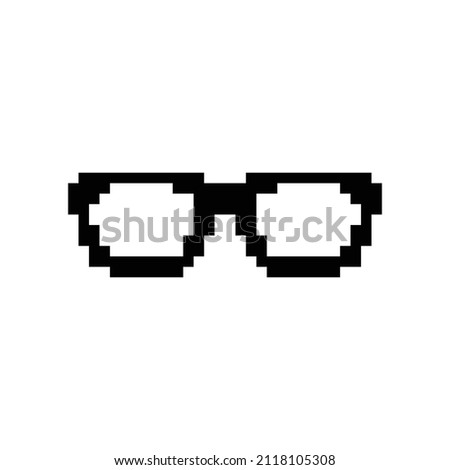 pixel glasses  icon vector sunglasses element for 8 bit game