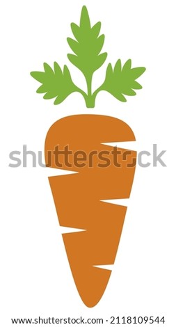 Flat carrot icon. Vector illustration isolated on white.