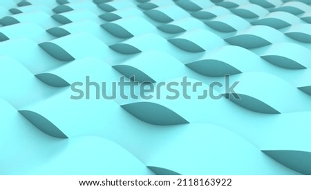 3d rendering of an abstract wavy blue background. The blue wavy lines are parallel to each other. Image with background blur, for screensavers and desktop.