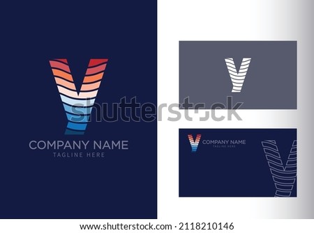 Y letter with ocean waves and sunset beach vibes. Font style, vector design template elements for your travel, tour, vacation, and summer party corporate identity.
