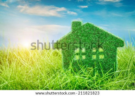 Little Eco House on the green grass