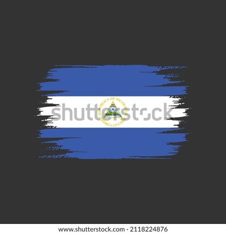 Flag of Nicaragua with brush style