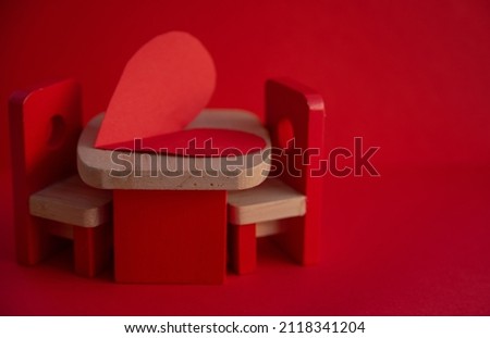 Valentine's Day card with red paper heart