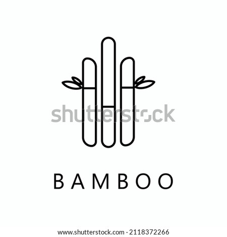 Minimalist logo containing a bamboo tree