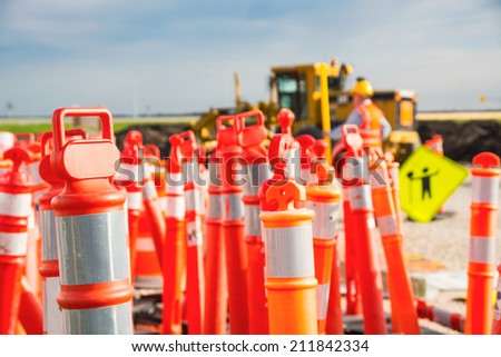 Road construction safety pilons
