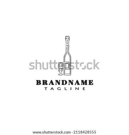 bottle and glasses logo design template icon modern vector illustration