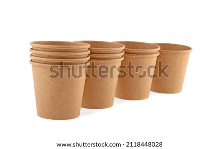 Paper cups isolated on white background