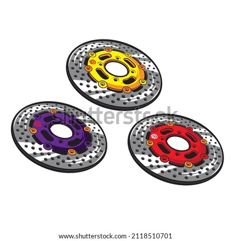 Disc brake shock absorber vector illustrator image for t-shirt designs, logos, icons, etc.