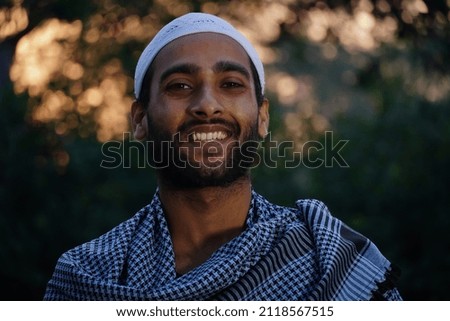 indian Muslim man smiling image