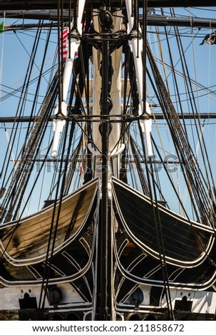 USS Constitution, the oldest commissioned ship in the US Navy.