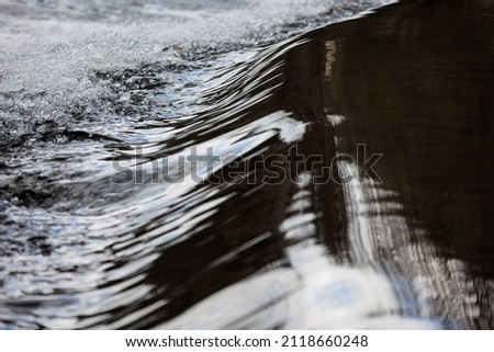 Smooth waterfall with water reflection