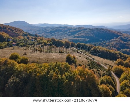Amazing Autumn Landscape of Erul mountain near Kamenititsa peak, Pernik Region, Bulgaria