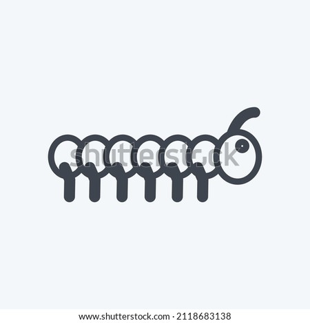 Worm Icon in trendy line style isolated on soft blue background