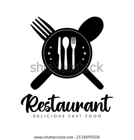 fork and spoon icon for fast food restaurant
