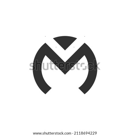 Letter M and V logo. Logo m and v with circular concept. Vector logo illustration.