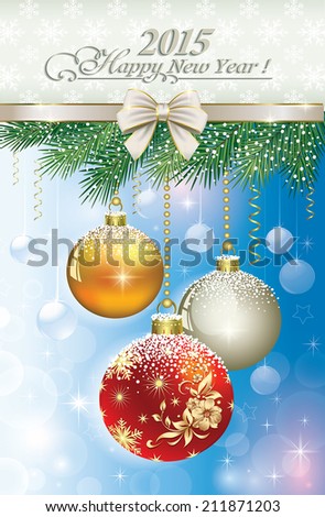 Christmas card with balls