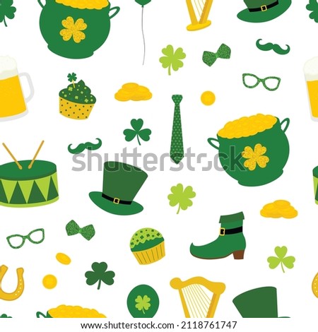 Seamless pattern St Patricks Day vector illustration