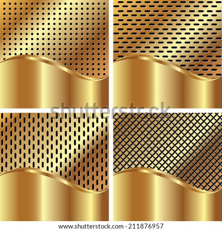 Set of gold backgrounds for your design