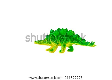Stegosaurus dinosaur plastic toy isolated on white background