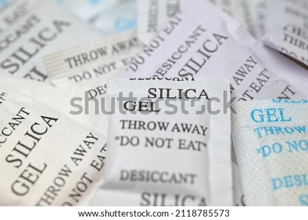 Silica gel desiccant in close-up Royalty-Free Stock Photo #2118785573