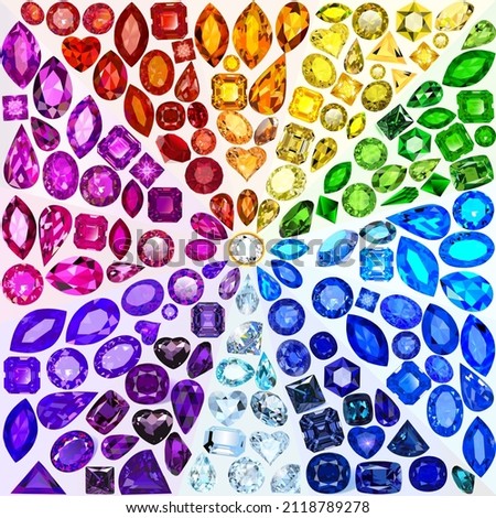 Illustration background  of rich variety of colors of natural gemstones.  Royalty-Free Stock Photo #2118789278