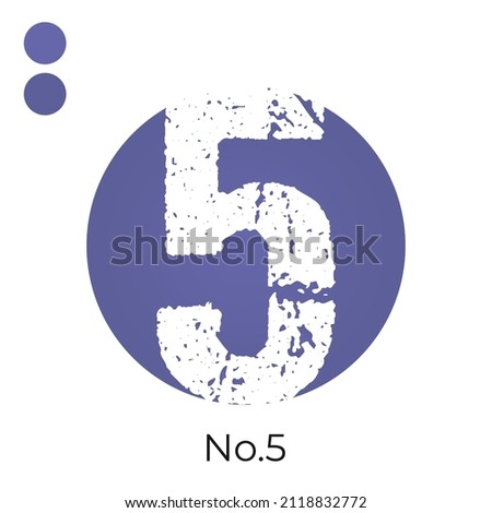 rough number five in gradient very peri circle color vector design element