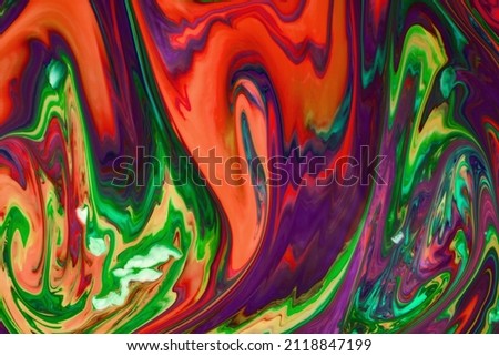 Abstract paint color background. Exoplanet cosmic sea pattern, paint stains. Marbleized effect. Background with abstract swirling paint effect. Liquid acrylic picture with flows and splashes. Mixed Royalty-Free Stock Photo #2118847199