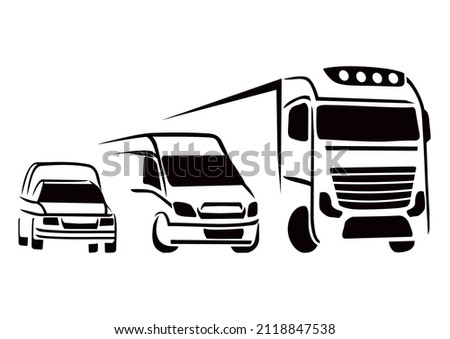 Fleet of various types of vans Royalty-Free Stock Photo #2118847538