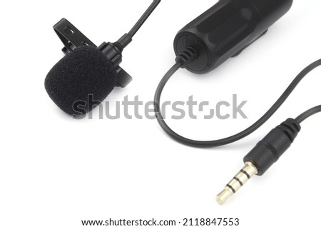 Lavalier microphone isolated on white background