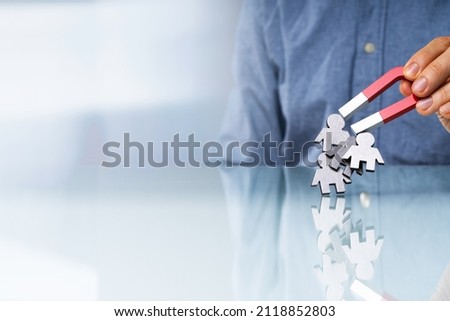 Attract Leads And Customers. Capture Business Candidate With Magnet Royalty-Free Stock Photo #2118852803