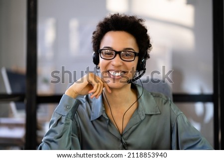 Call Center Customer Care African American Agent Royalty-Free Stock Photo #2118853940