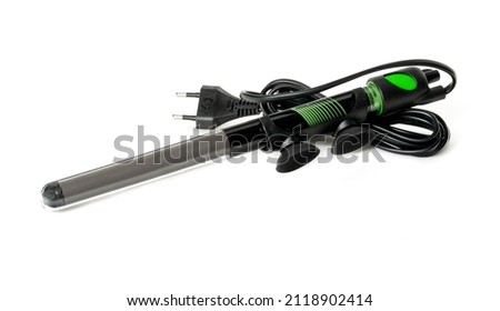 Electric, automatic, Aquarium heating system for temperature control on a white background