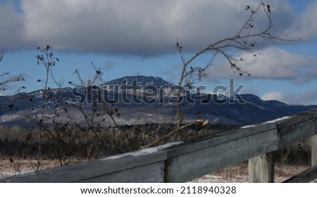 Nice view of Mount Orford in Quebec, Canada, the frosty mountains