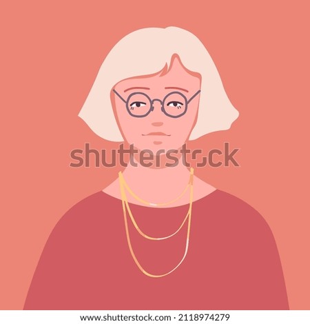 Contemporary woman. Vector flat illustration. women's day. Female portrait.