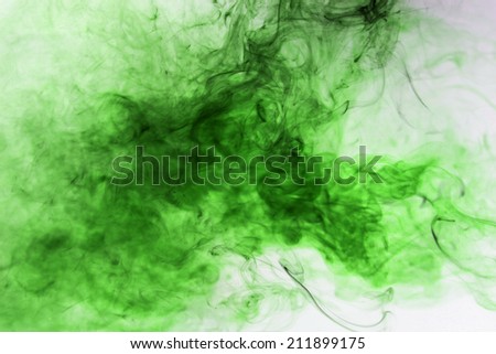 Movement of green smoke.