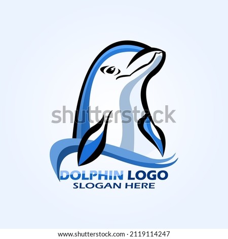 dolphin logo template vector illustration 