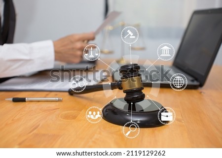 Lawyers having  Concepts of  Legal services at the law office