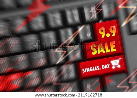 Singles, day sale 9.9 background banner template Shopping day sale poster flash sale.