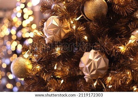 Beautiful shiny Christmas ornaments with sparkling background, Hong Kong