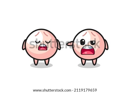 illustration of the argue between two cute meatbun characters , cute style design for t shirt, sticker, logo element